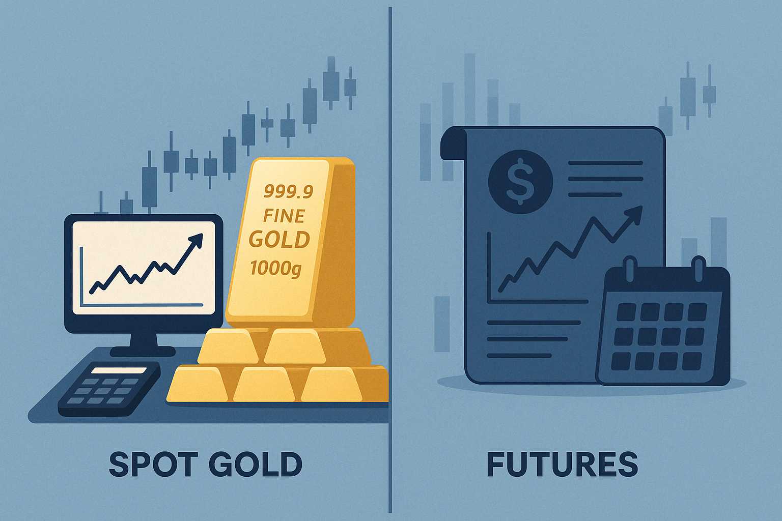 ما الفرق بين تداول الذهب الفوري وتداول العقود المستقبلية؟